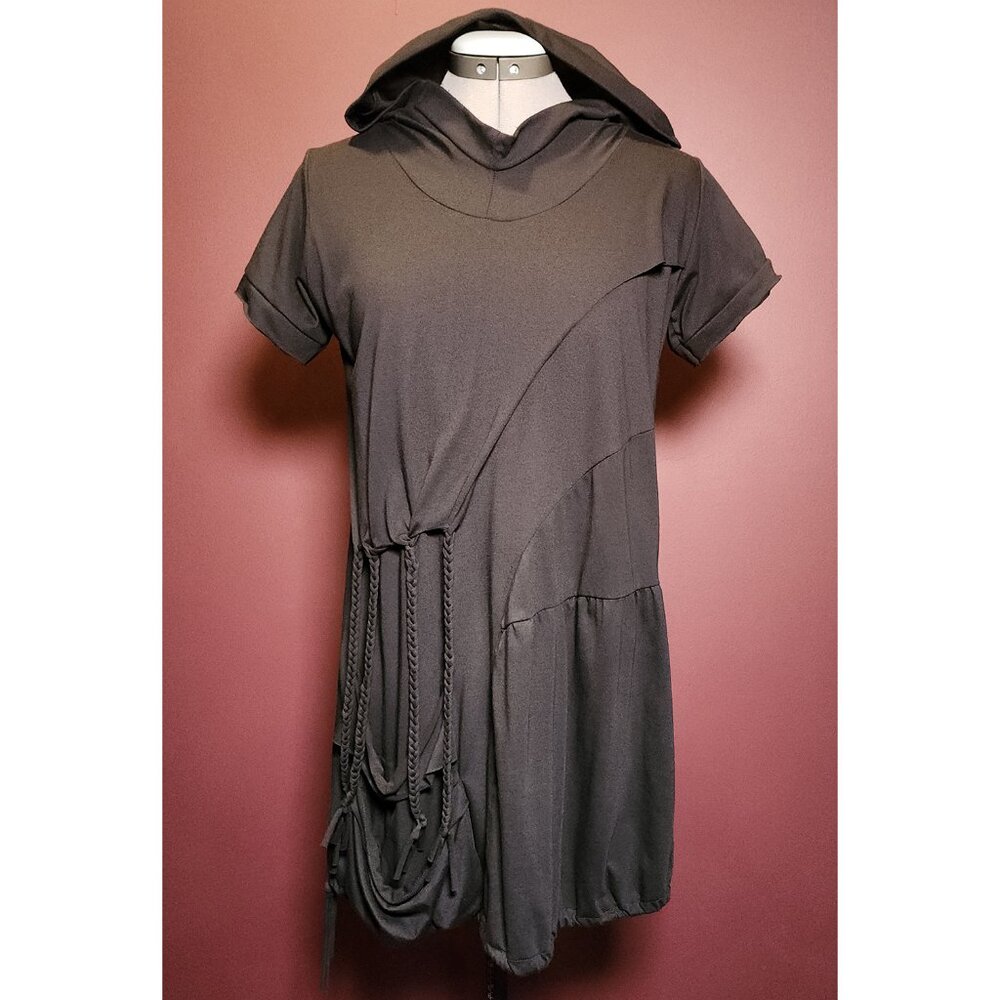Festival Hooded Tunic - Black Hoodie Top